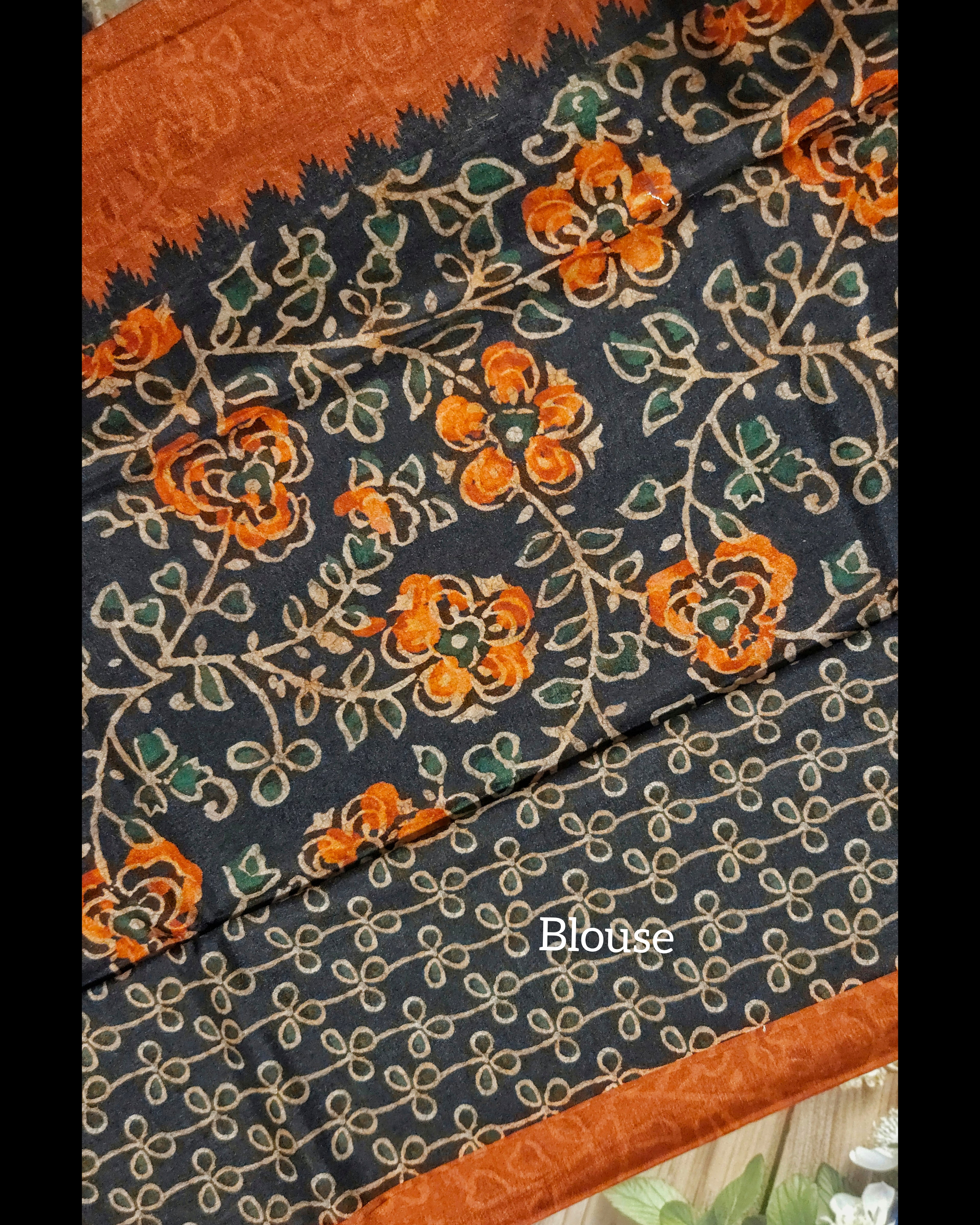 Ajrakh print -Manipuri Semi Silk-ATB - All things Beautiful ✨️ 