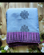 Ash blue- Handwoven Jute Cotton saree - ATB - All things Beautiful ✨️ 