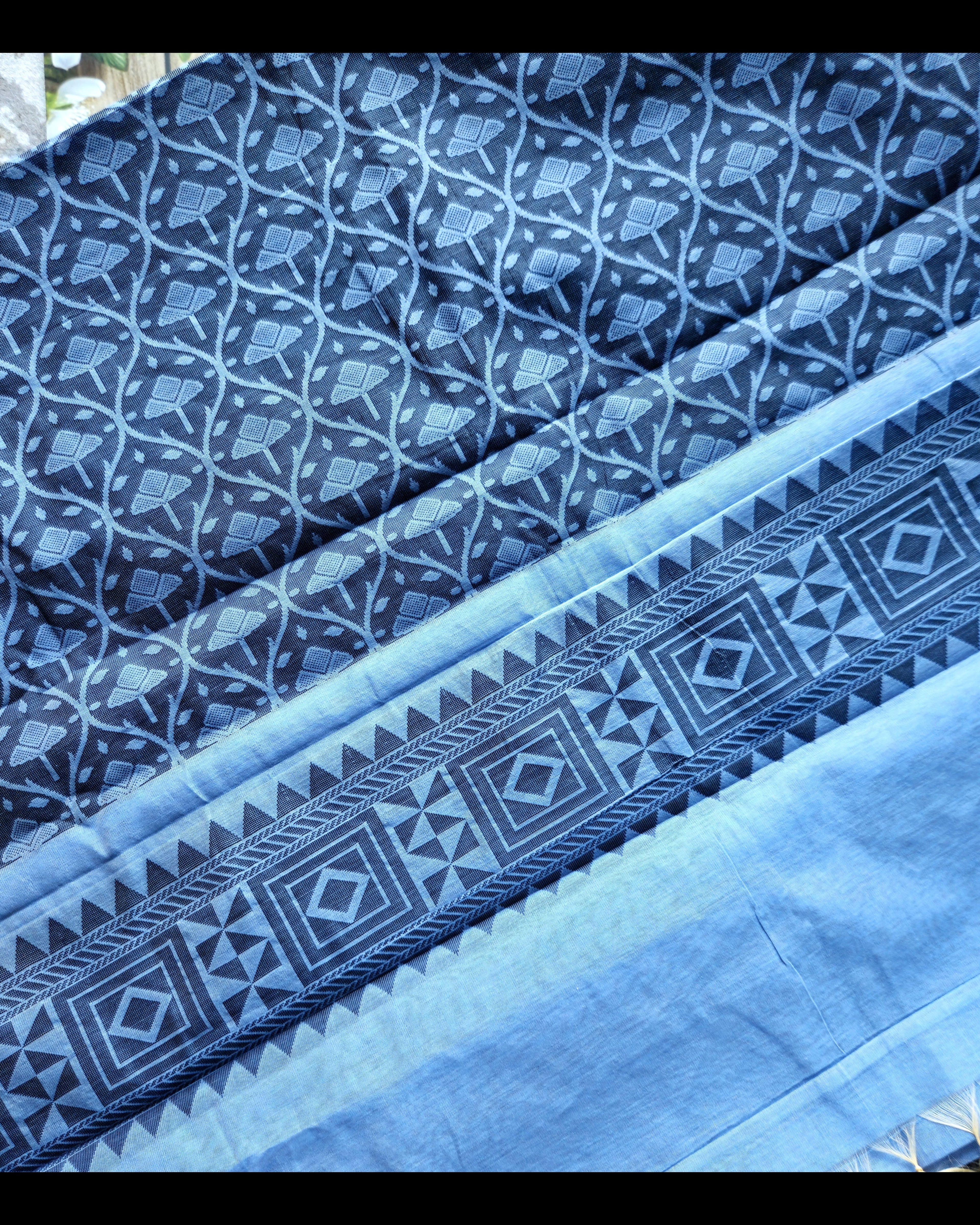 Ash blue- Handwoven Jute Cotton saree - ATB - All things Beautiful ✨️ 