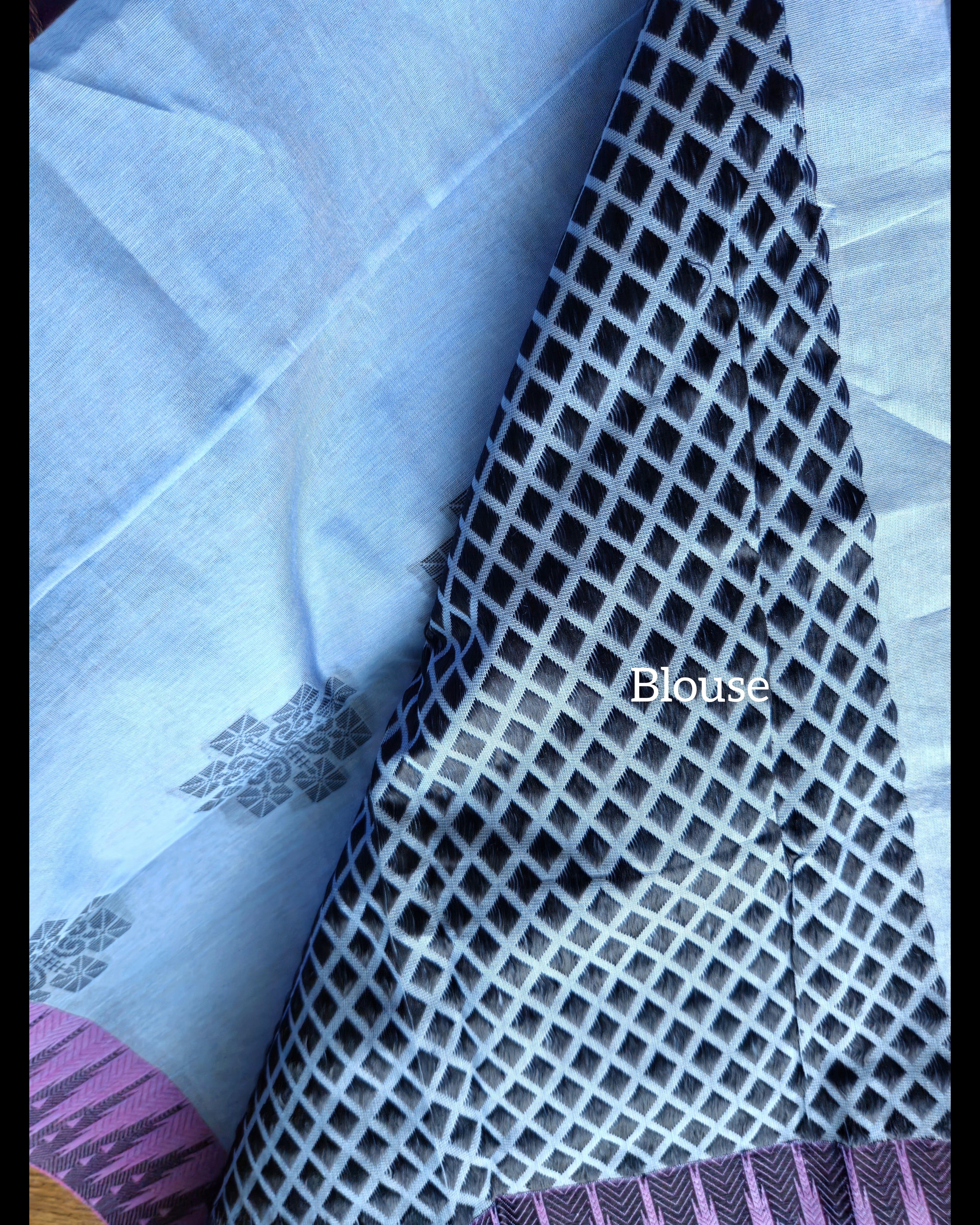 Ash blue- Handwoven Jute Cotton saree - ATB - All things Beautiful ✨️ 