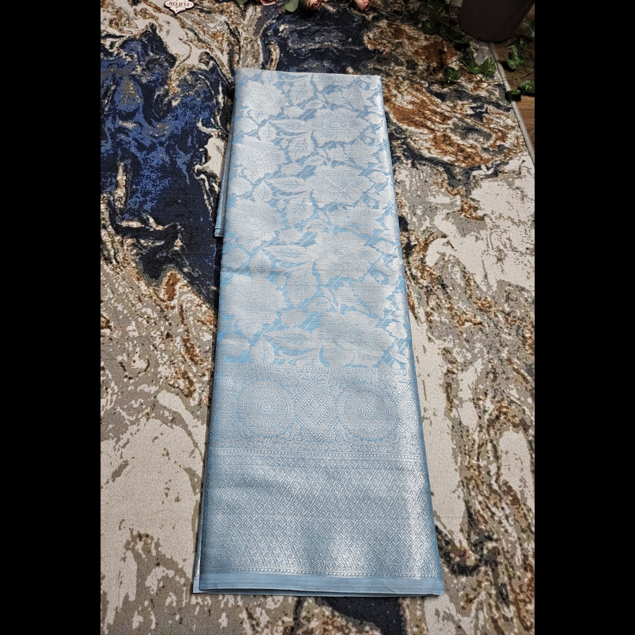 Baby Blue kubera pattu saree - All things Beautiful ✨️ 