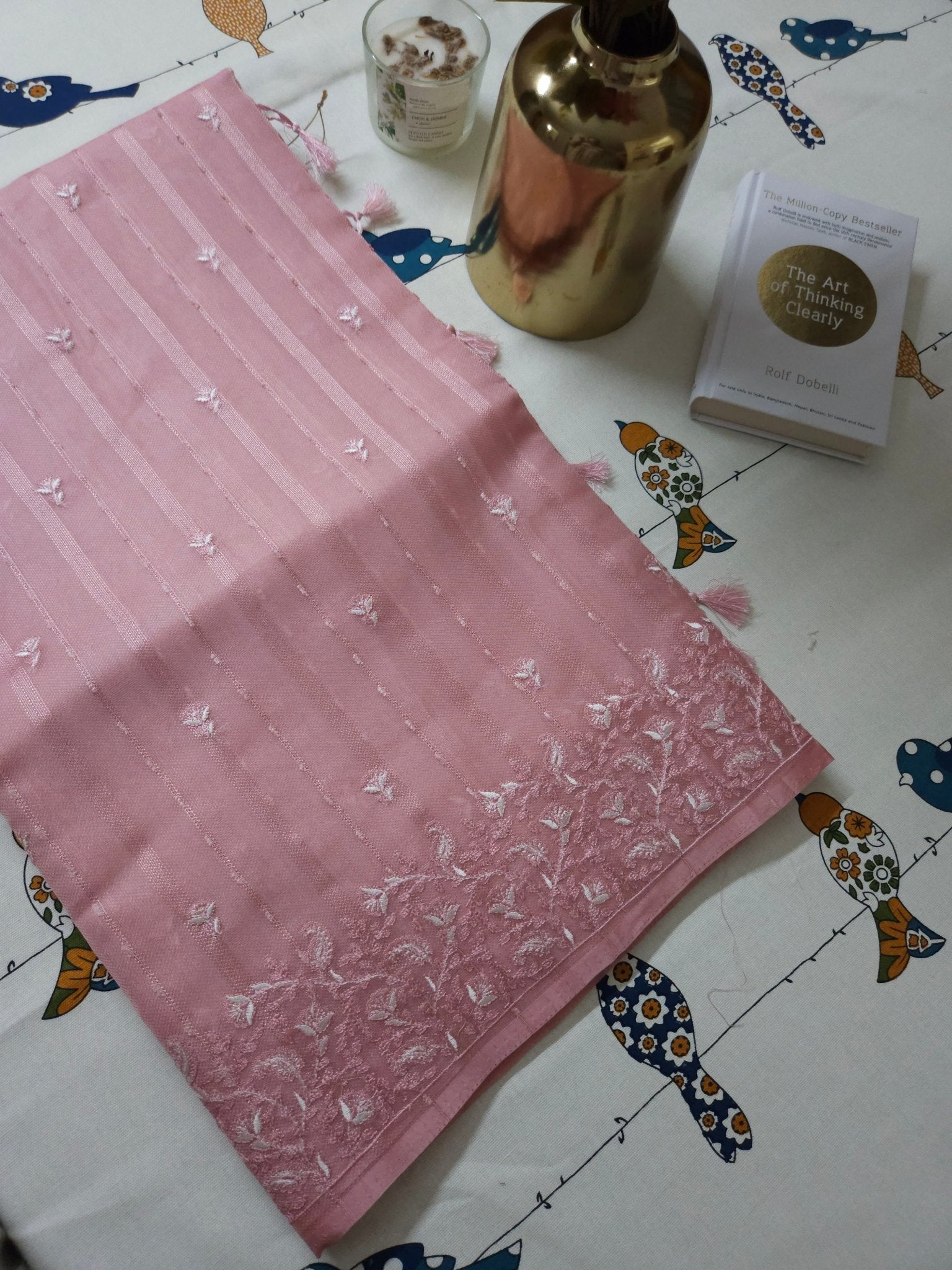Baby Pink- Jute Organza Saree- ATB - All things Beautiful ✨️ 