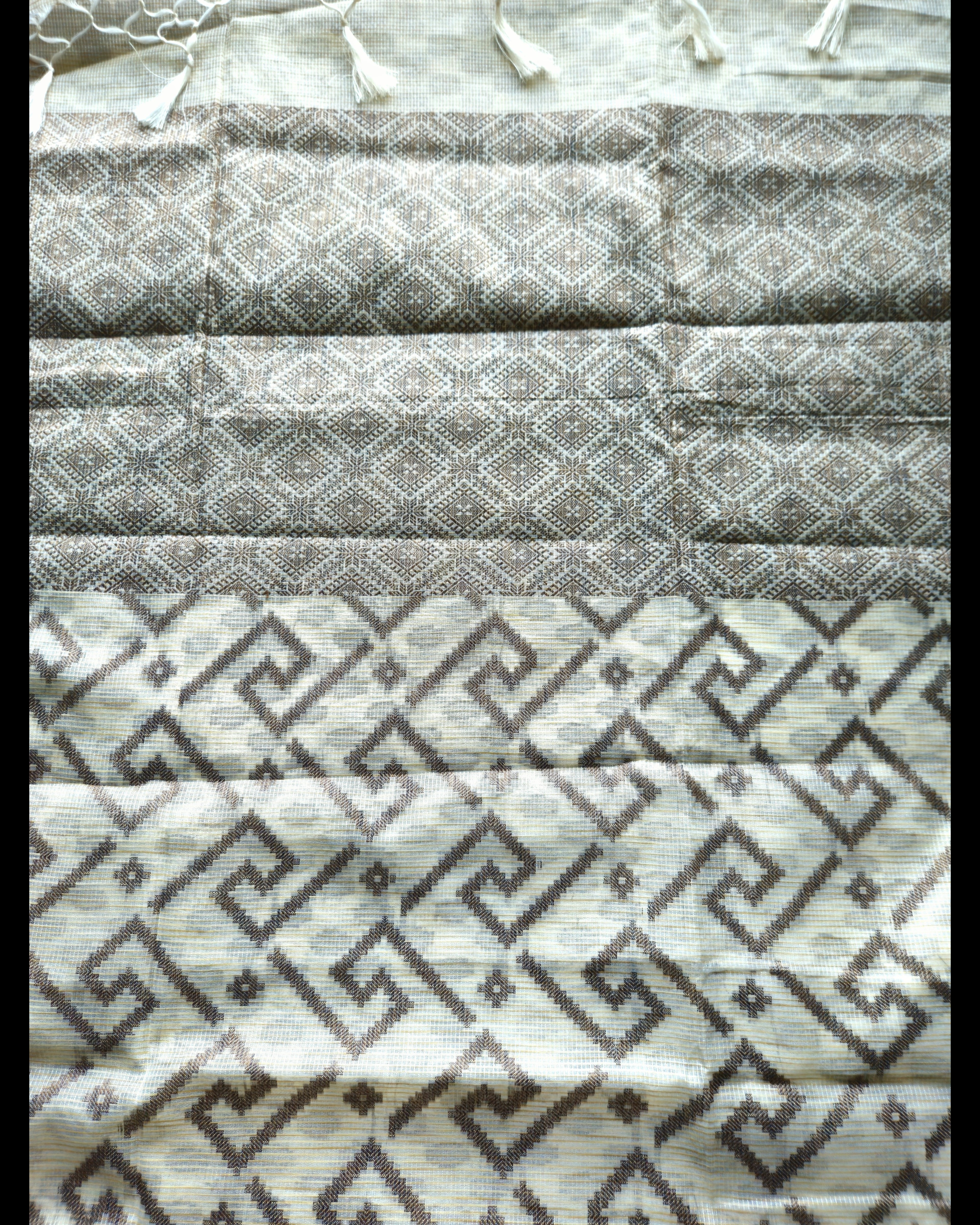 Beige- jute cotton handwoven sarees - ATB - All things Beautiful ✨️ 