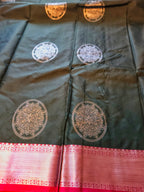 Bottle green- Semi Kanchi Silk saree - ATB - All things Beautiful ✨️ 