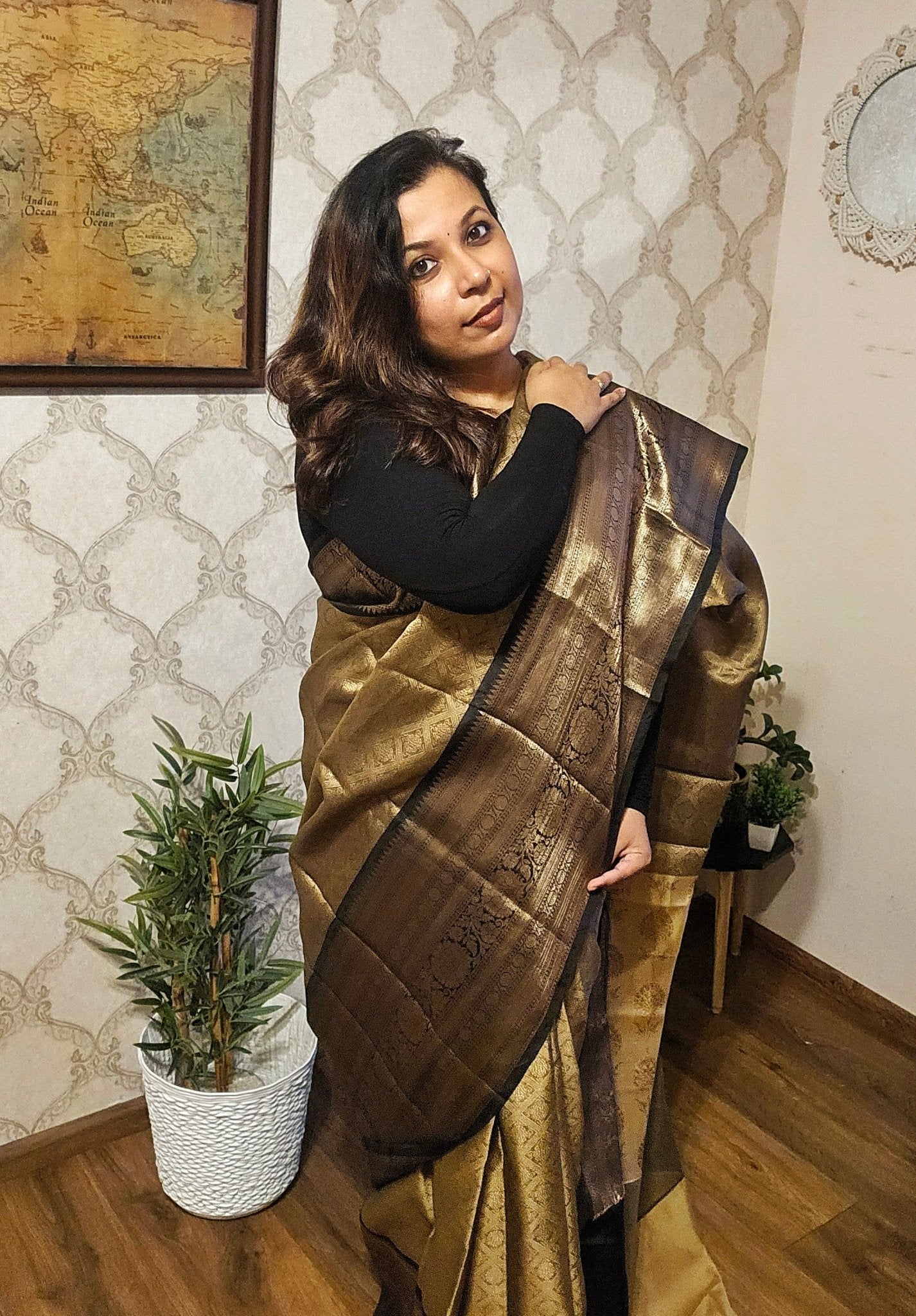 Coffee brown Kanchi Kora Saree - All things Beautiful ✨️ 