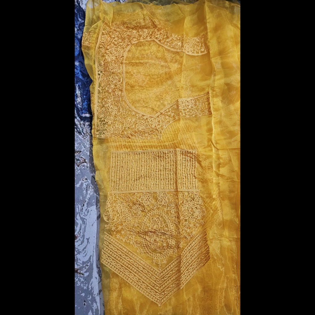 Mango Yellow - Embroidered Organza saree - ATB - All things Beautiful ✨️ 