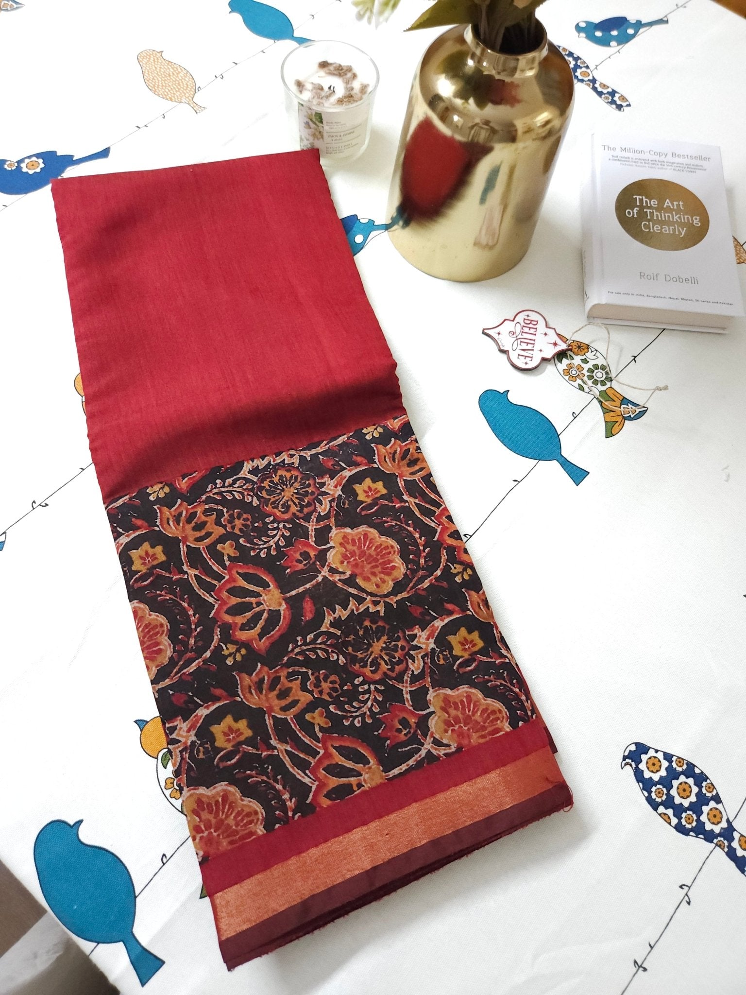 Maroon Chanderi Silk Saree - All things Beautiful ✨️ 