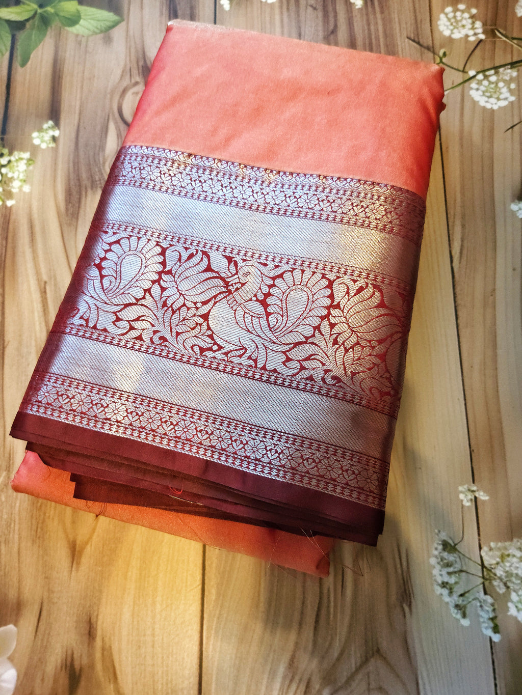 Peach - Semi Kanchi Silk saree - ATB - All things Beautiful ✨️ 