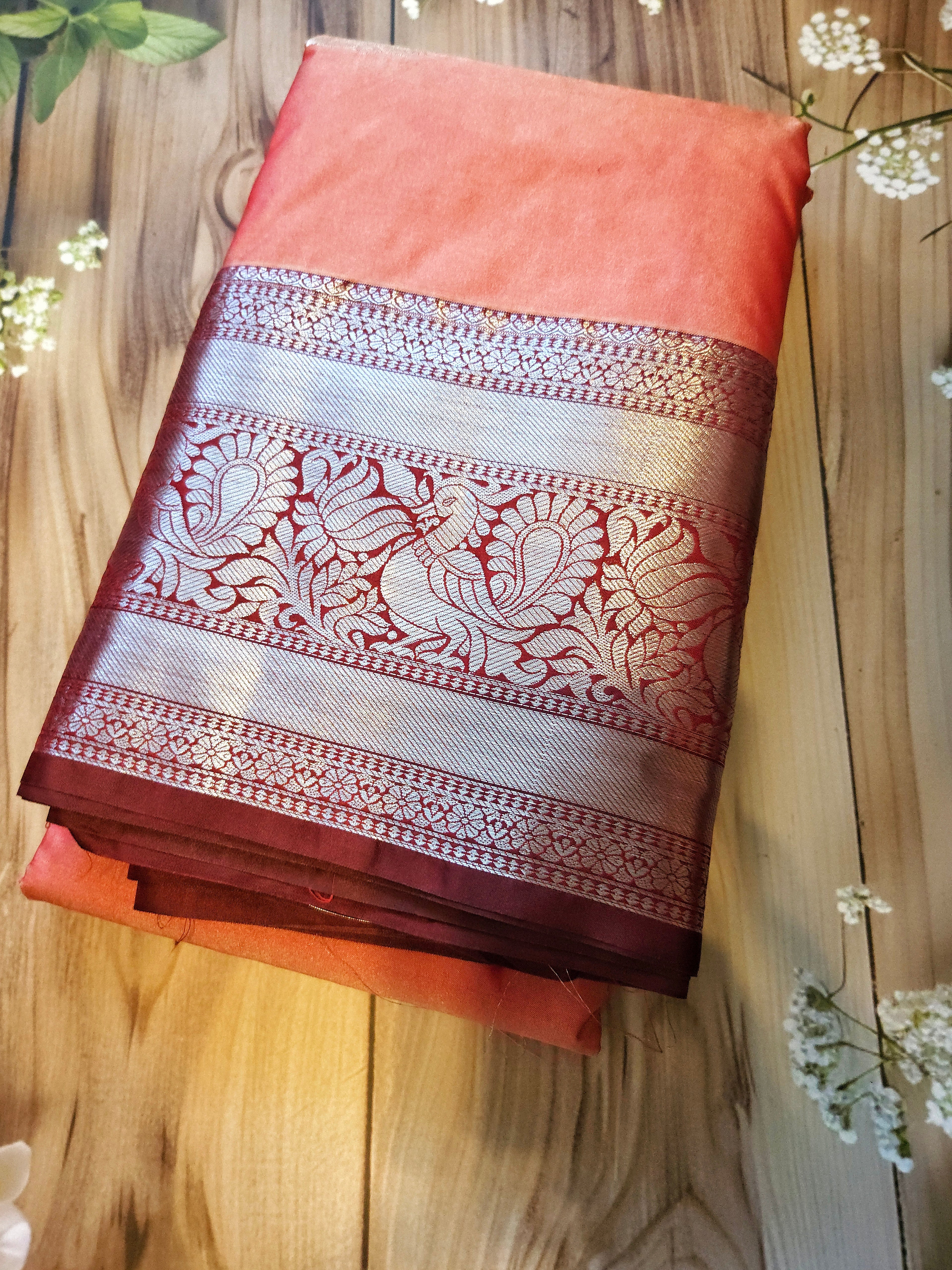 Peach - Semi Kanchi Silk saree - ATB - All things Beautiful ✨️ 