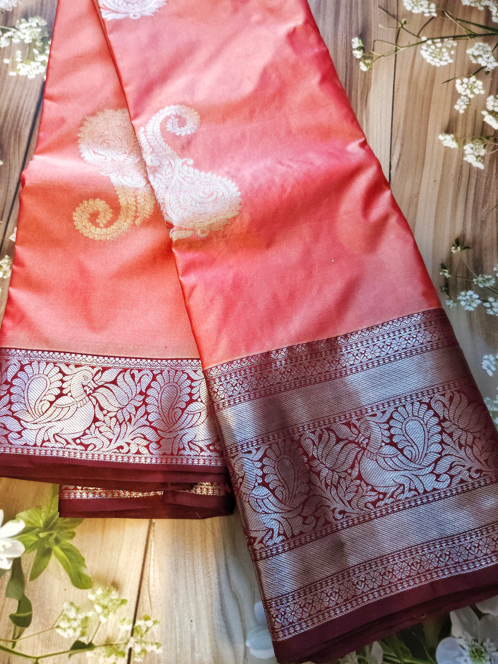 Peach - Semi Kanchi Silk saree - ATB - All things Beautiful ✨️ 