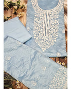 Powder Blue- Embroidered unstitched material- ATB - All things Beautiful ✨️ 