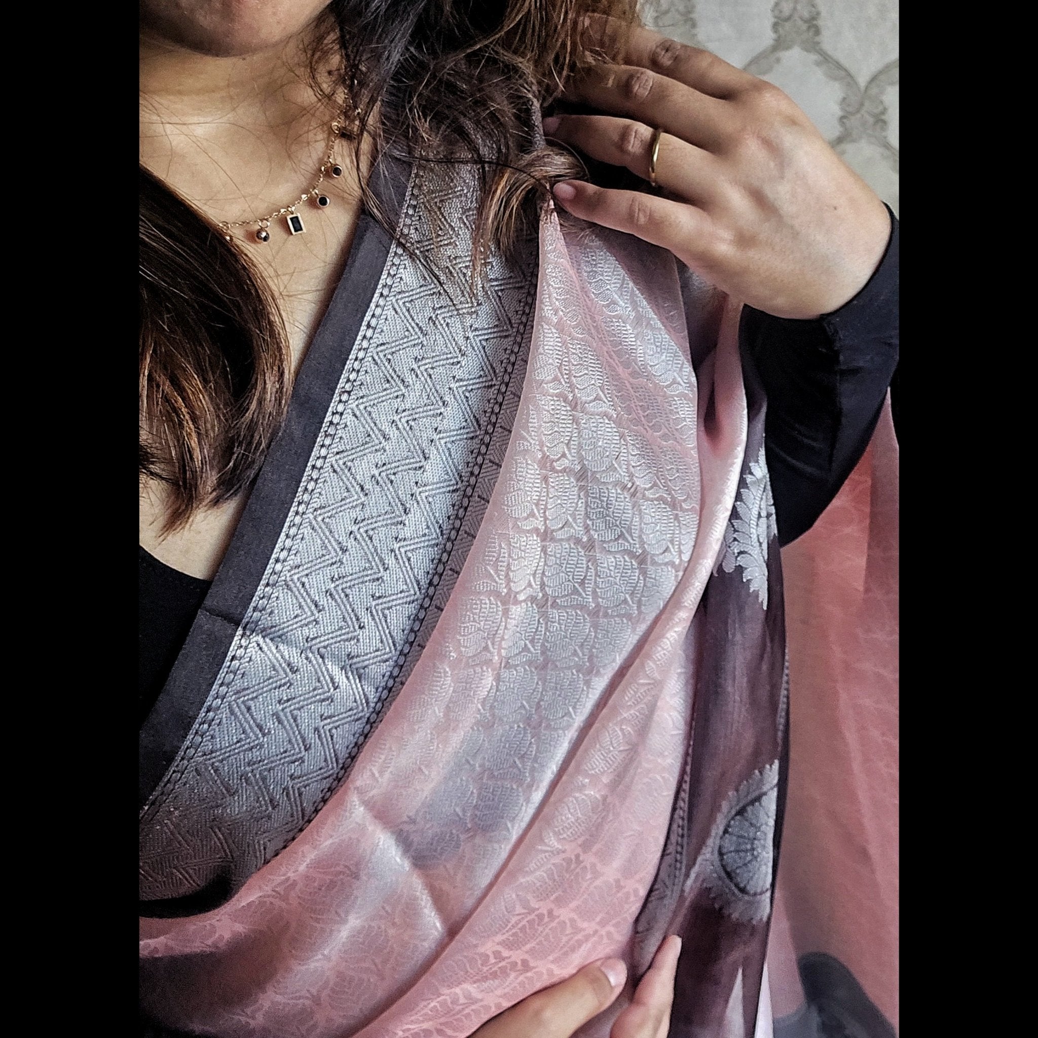 Salmon Pink Kora Muslin Saree - All things Beautiful ✨️ 