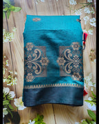 Teal green - Jute cotton Handwoven sarees - ATB - All things Beautiful ✨️ 