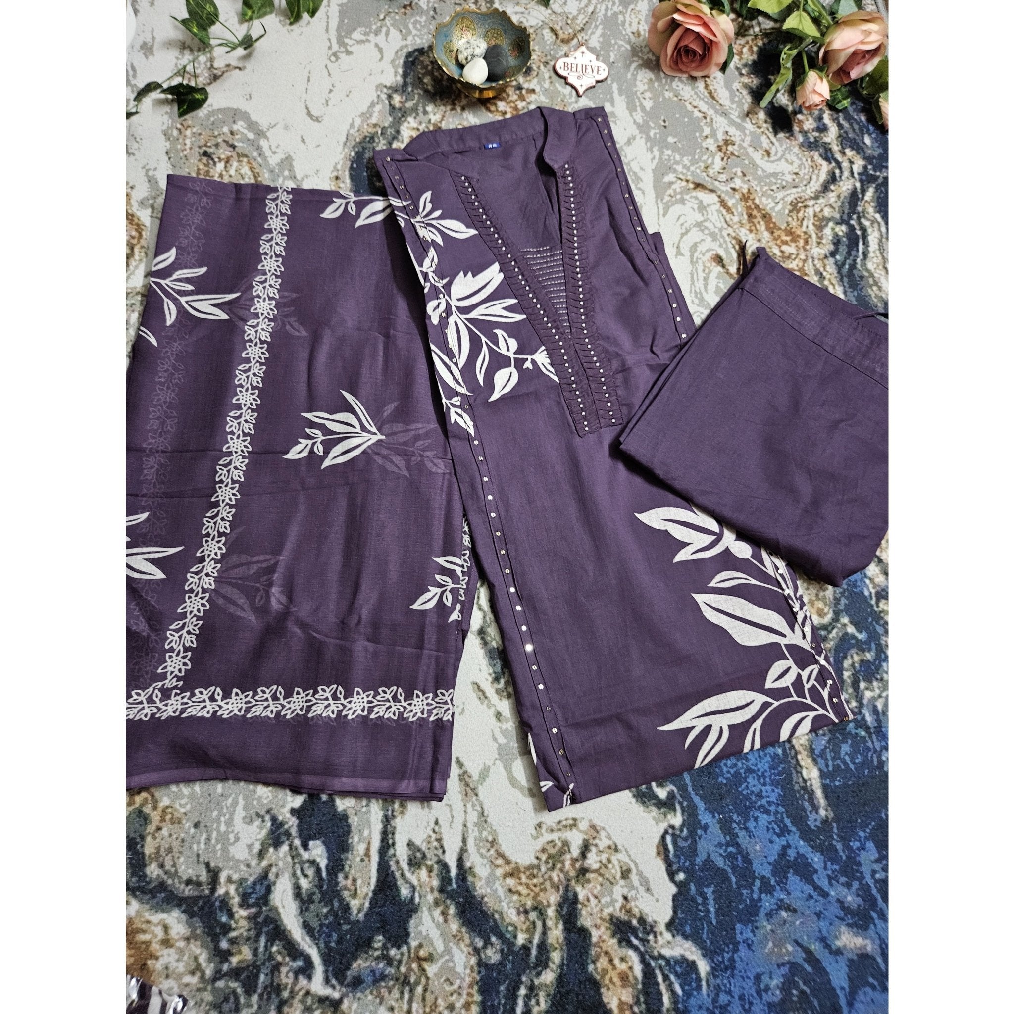 Violet Kurta Set with dupatta - ATB - All things Beautiful ✨️ 