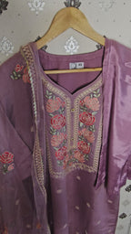 Mauve embroidered kurta set