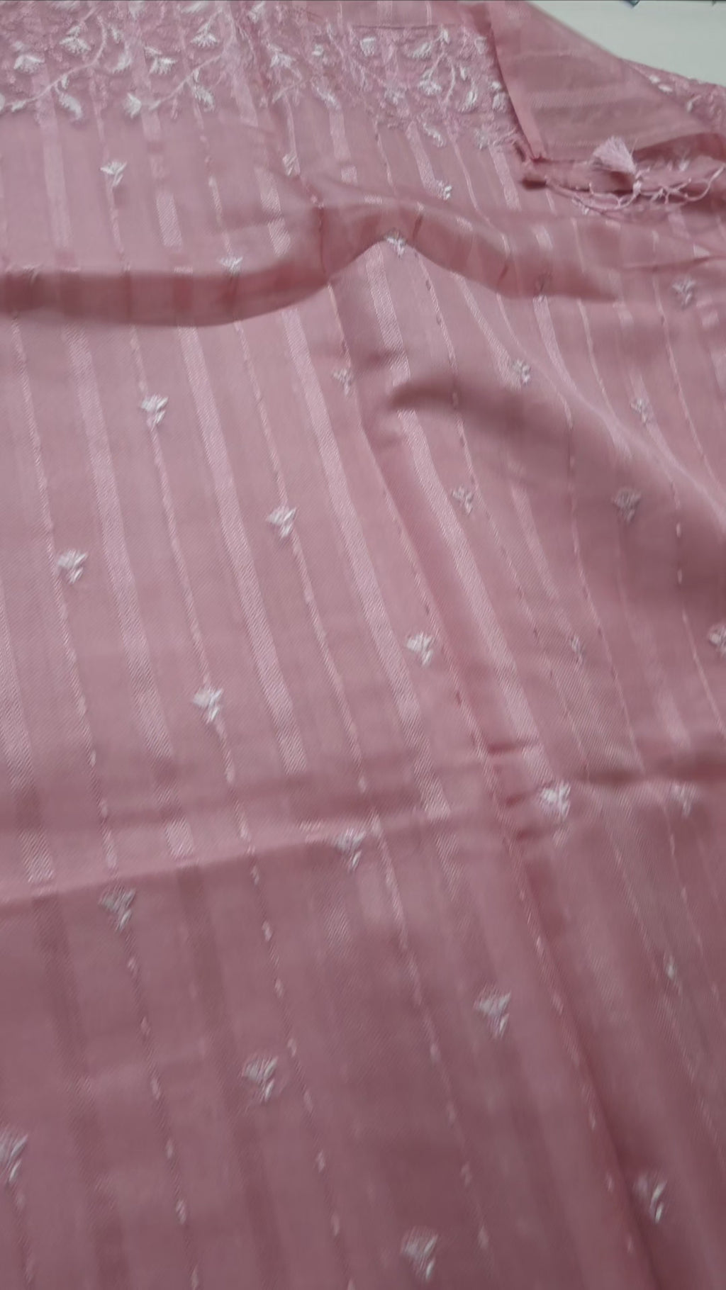 Baby Pink- Jute Organza Saree- ATB