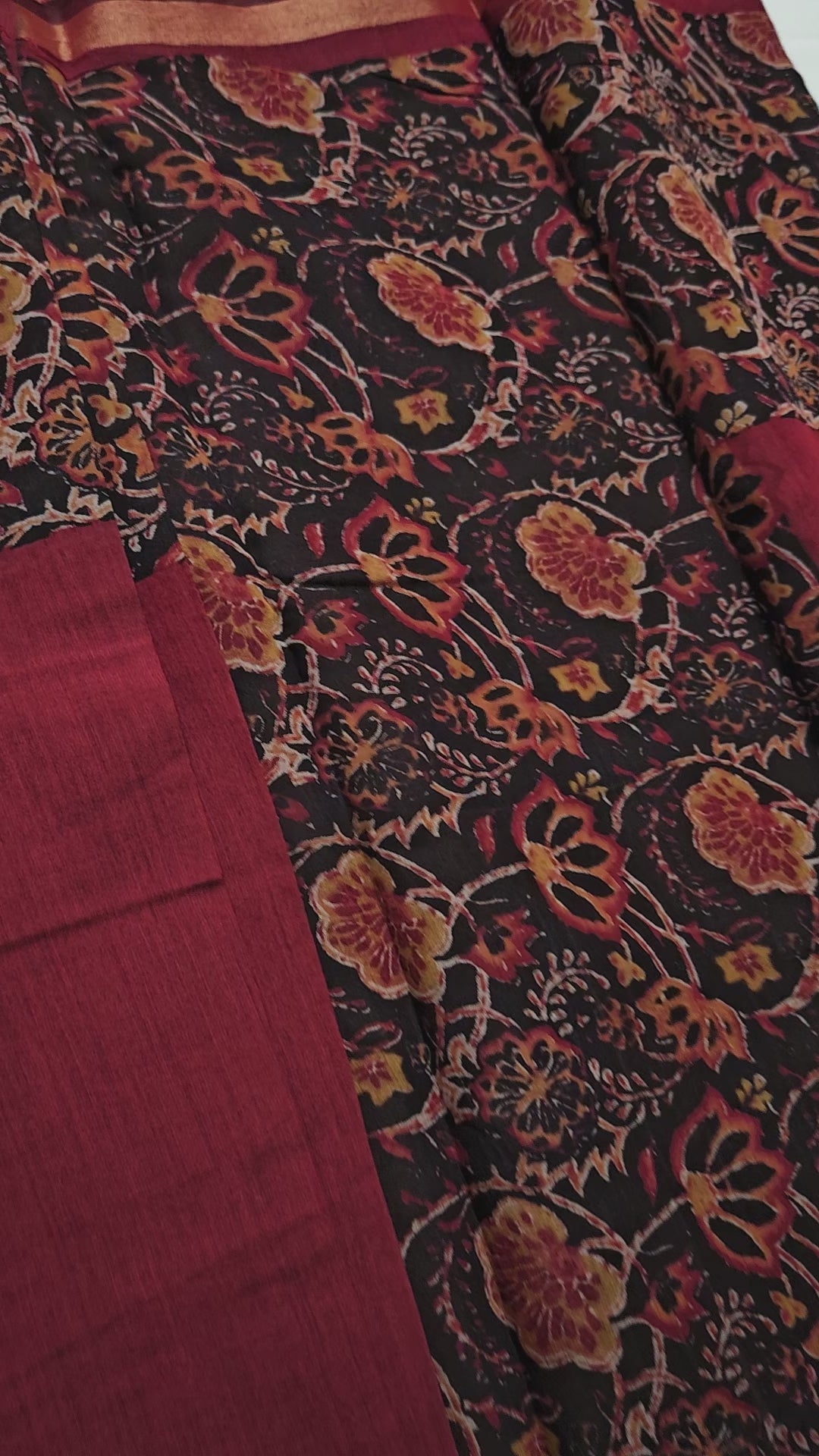 Maroon Chanderi Silk Saree