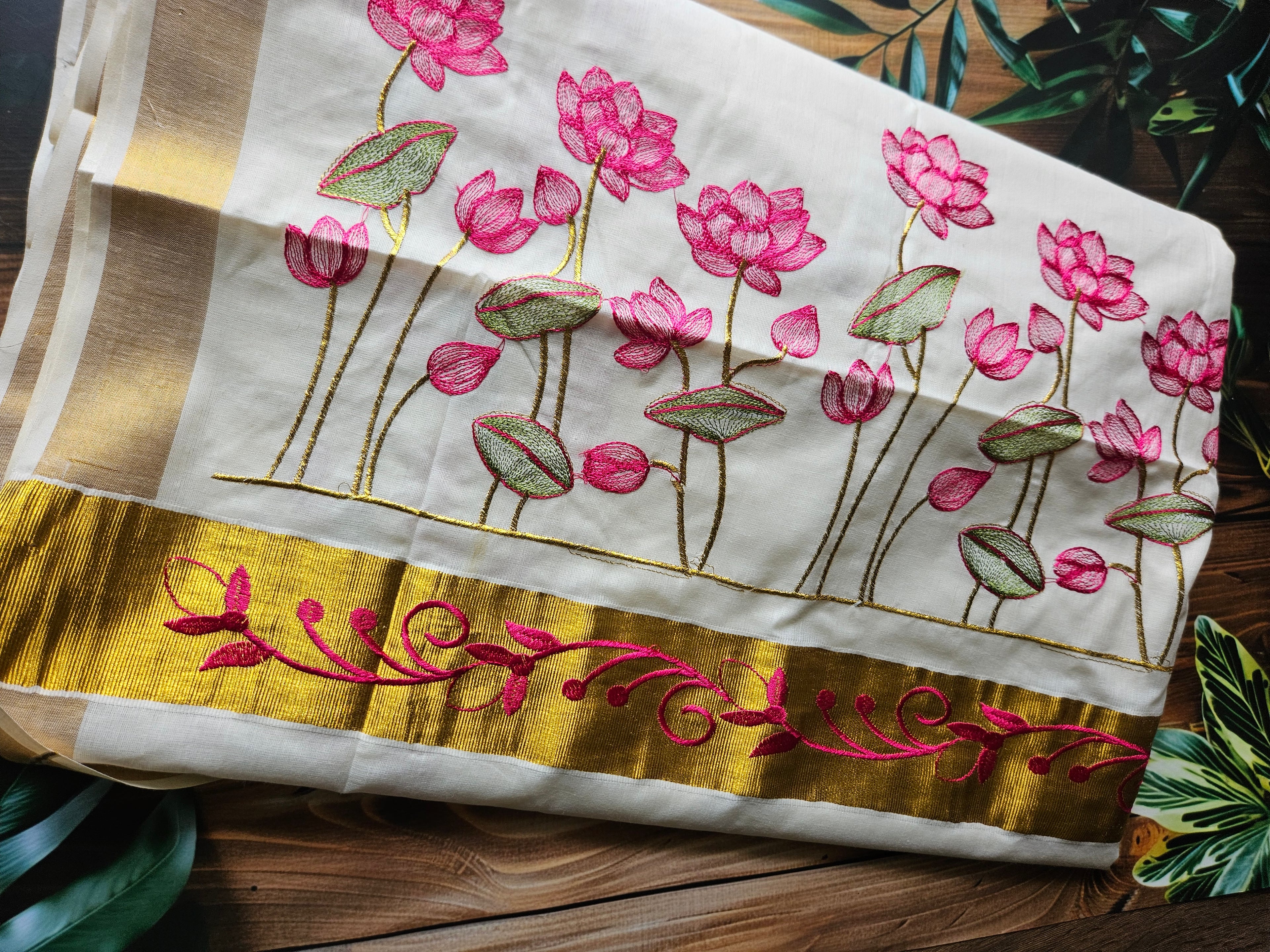 Onam Saree - Lotus - ATB