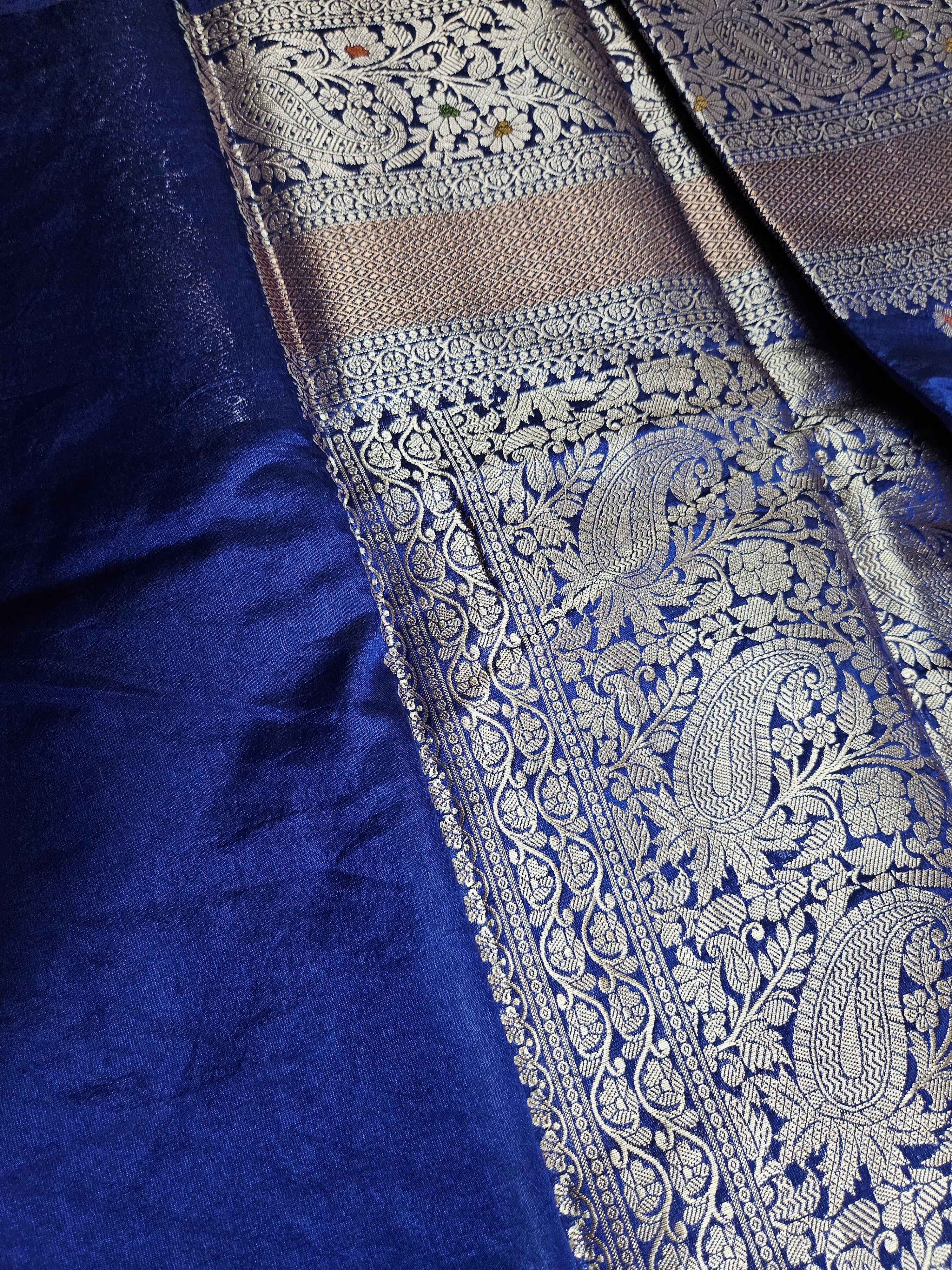 Royal Blue- Chiniya Silk Saree- ATB