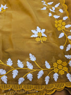 Georgette Leaves embroidery - Saree - ATB
