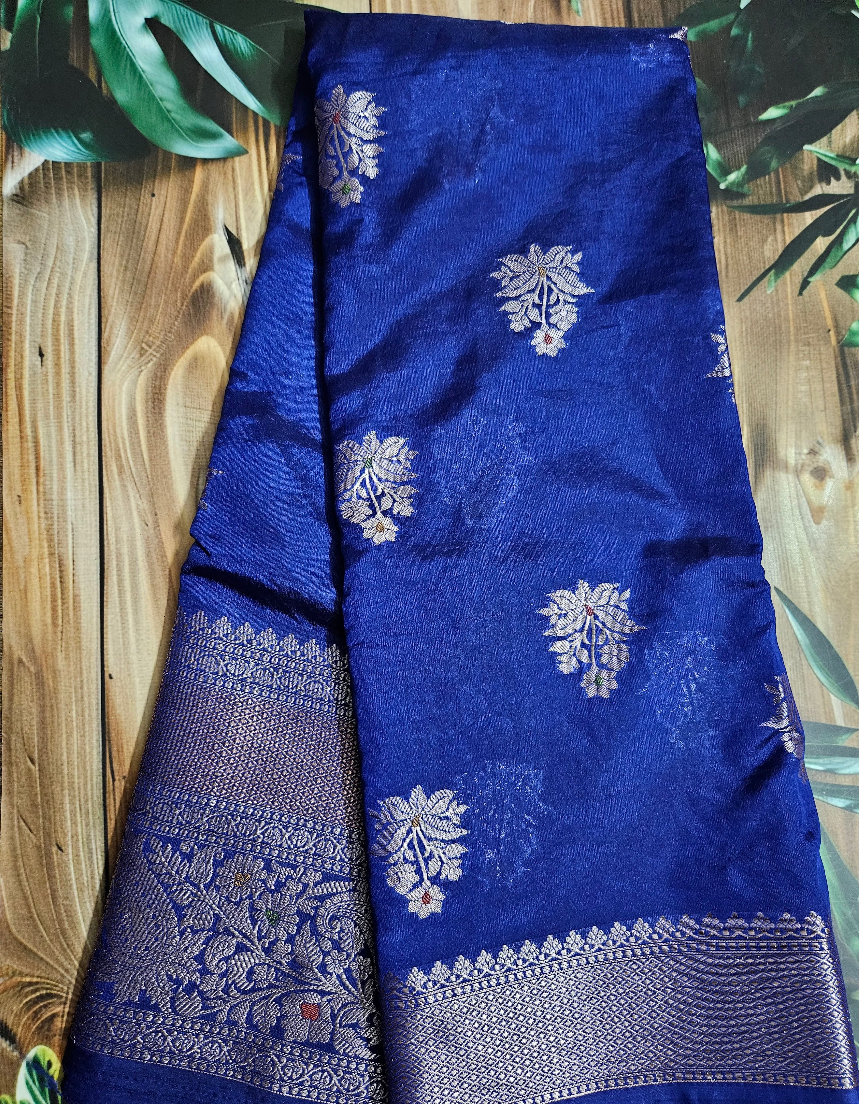 Royal Blue- Chiniya Silk Saree- ATB