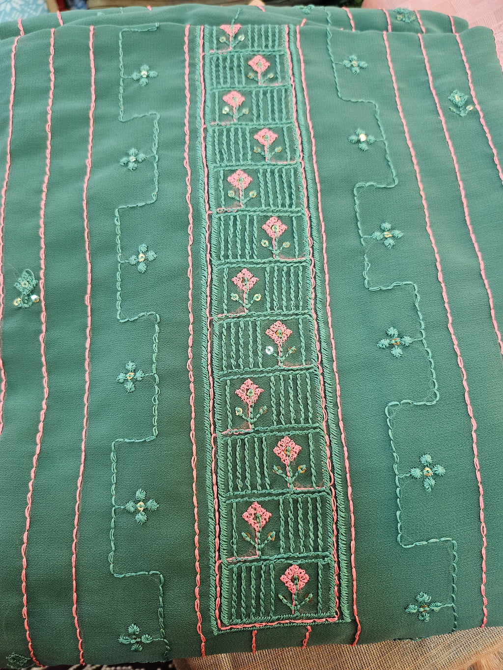 Georgette Embroidered Unstitched material