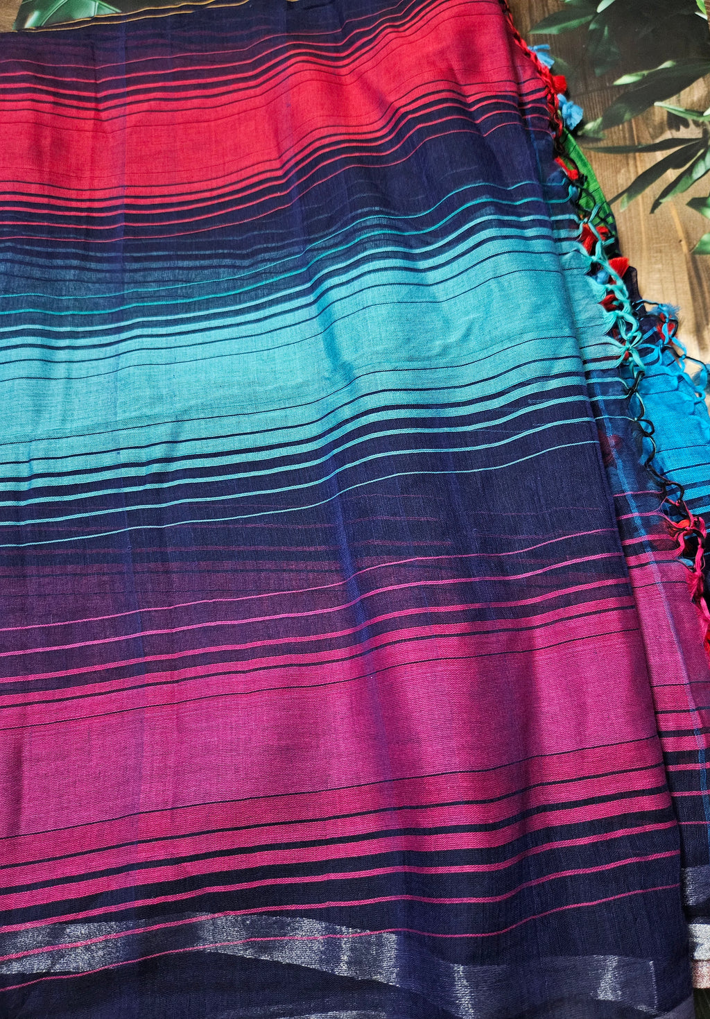 Mul Cotton - Multicolour Striped Saree - ATB ✨️