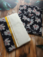 Men's Onam Combo - Shirt + Mundu/ dhoti - Hibiscus - ATB