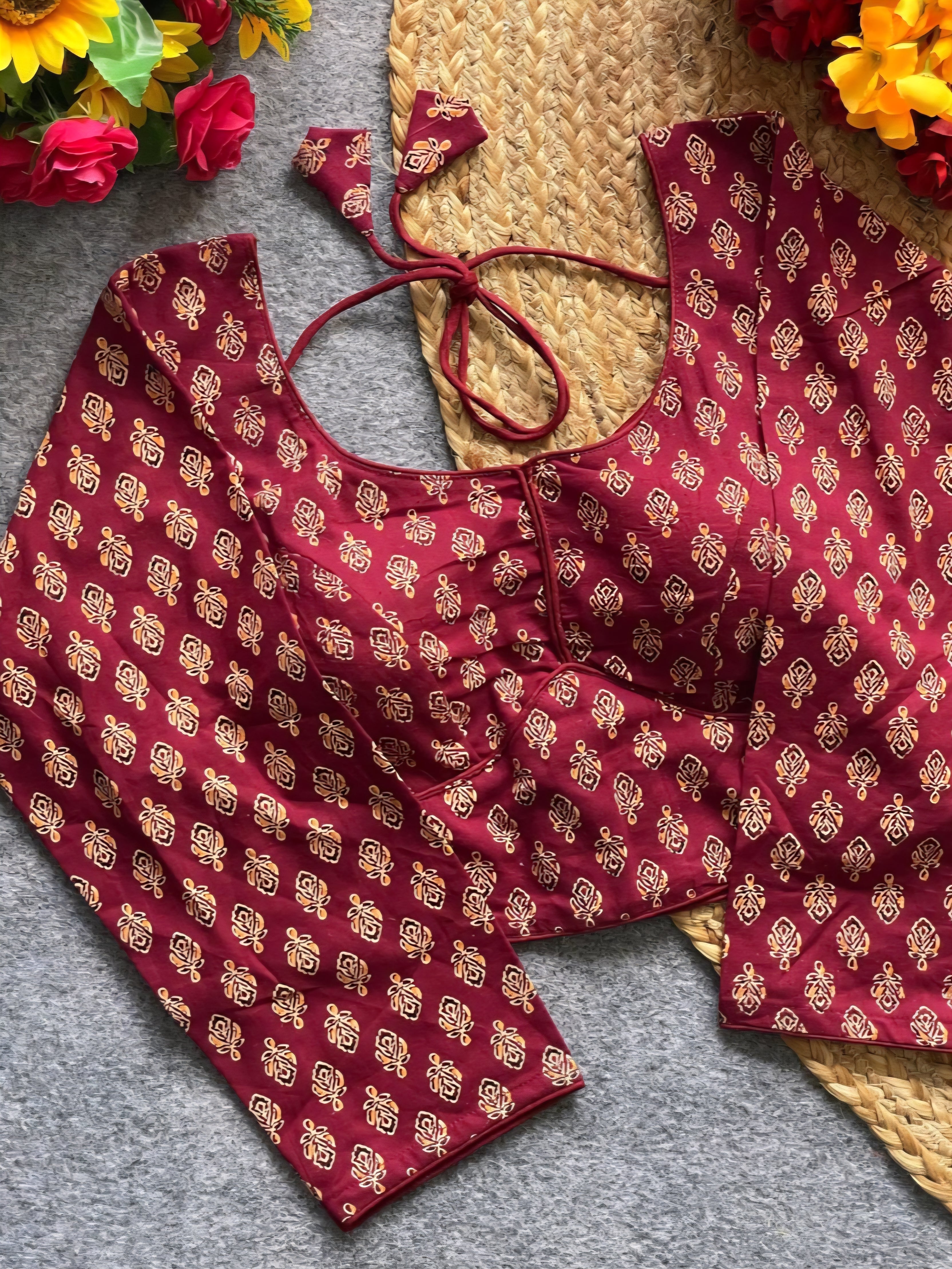 Readymade blouse - Ajrakh print