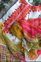 Pakistani suit- white - ATB