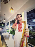 Pakistani suit- white - ATB