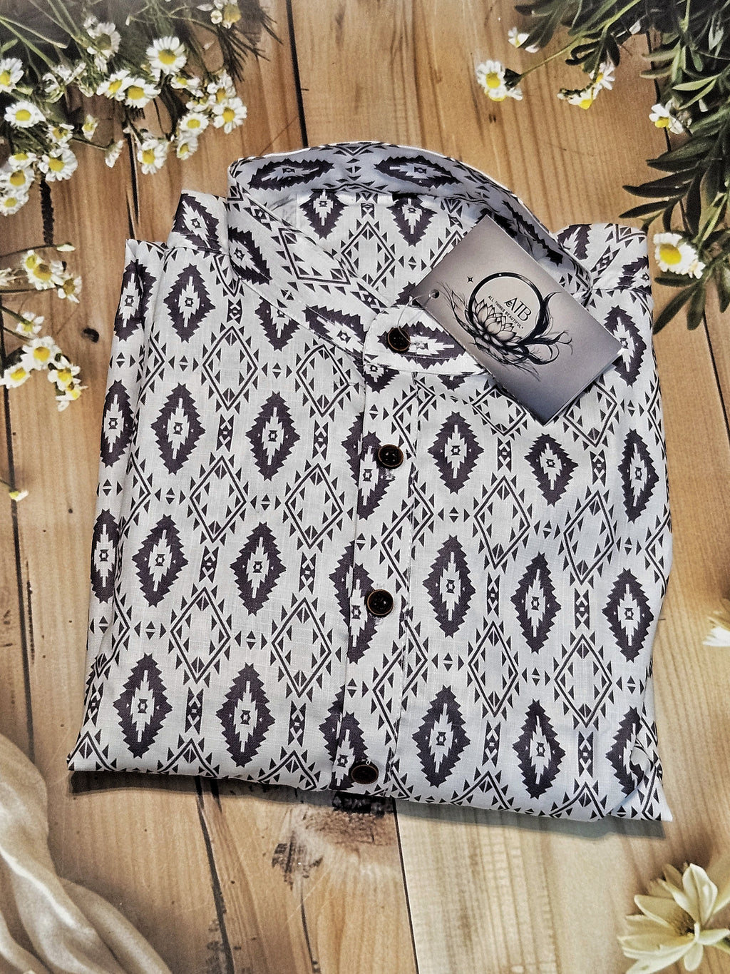 Men's Short kurta - Jaipur Print - Full sleeves - ATB