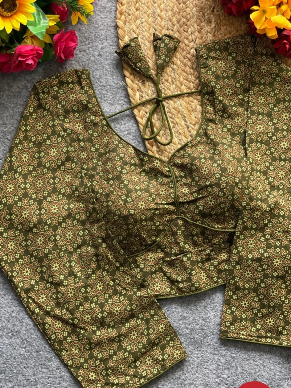 Readymade blouse - Ajrakh print
