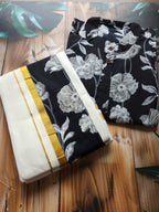 Men's Combo- Shirt +Mundu/ Dhoti - Floral - ATB