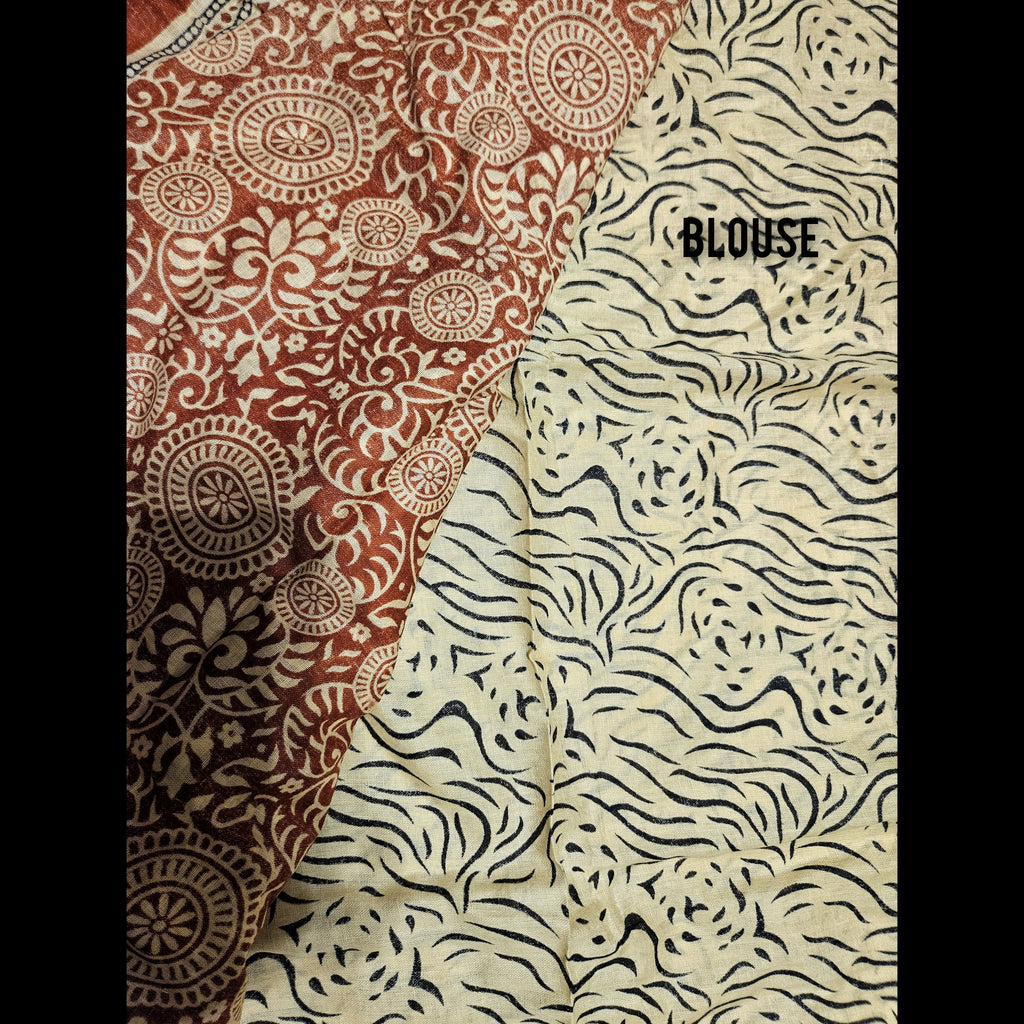 Mul Cotton - Ajrakh print Sarees - ATB
