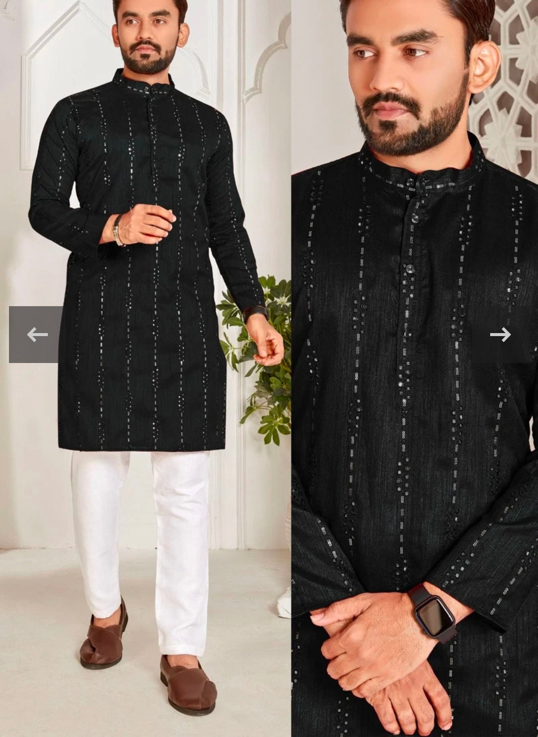 Men's Full sleeve Long Kurta - Silk - ATB