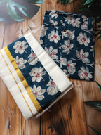 Men's Onam Combo - Shirt + Mundu/ dhoti - Hibiscus - ATB