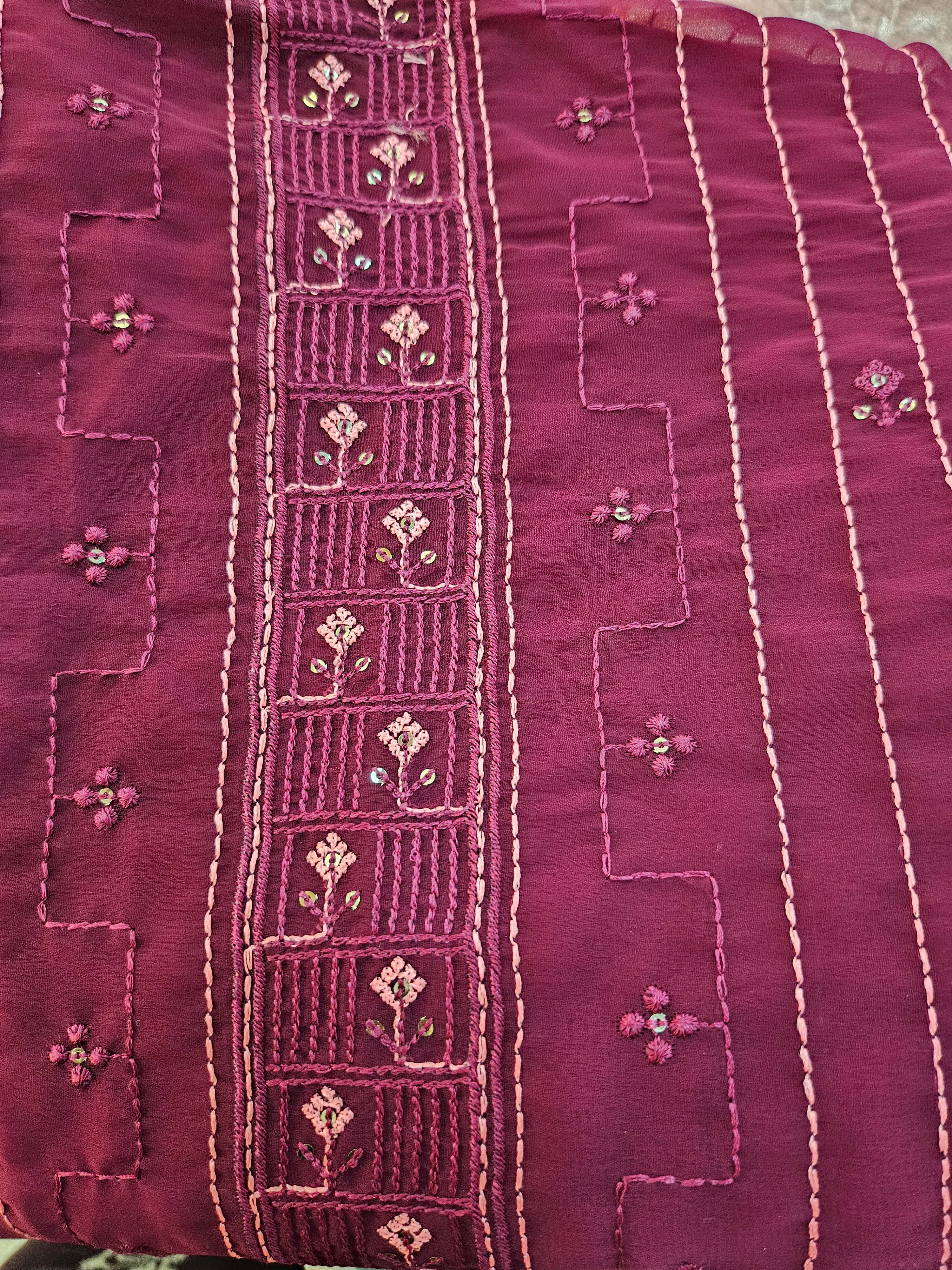 Georgette Embroidered Unstitched material