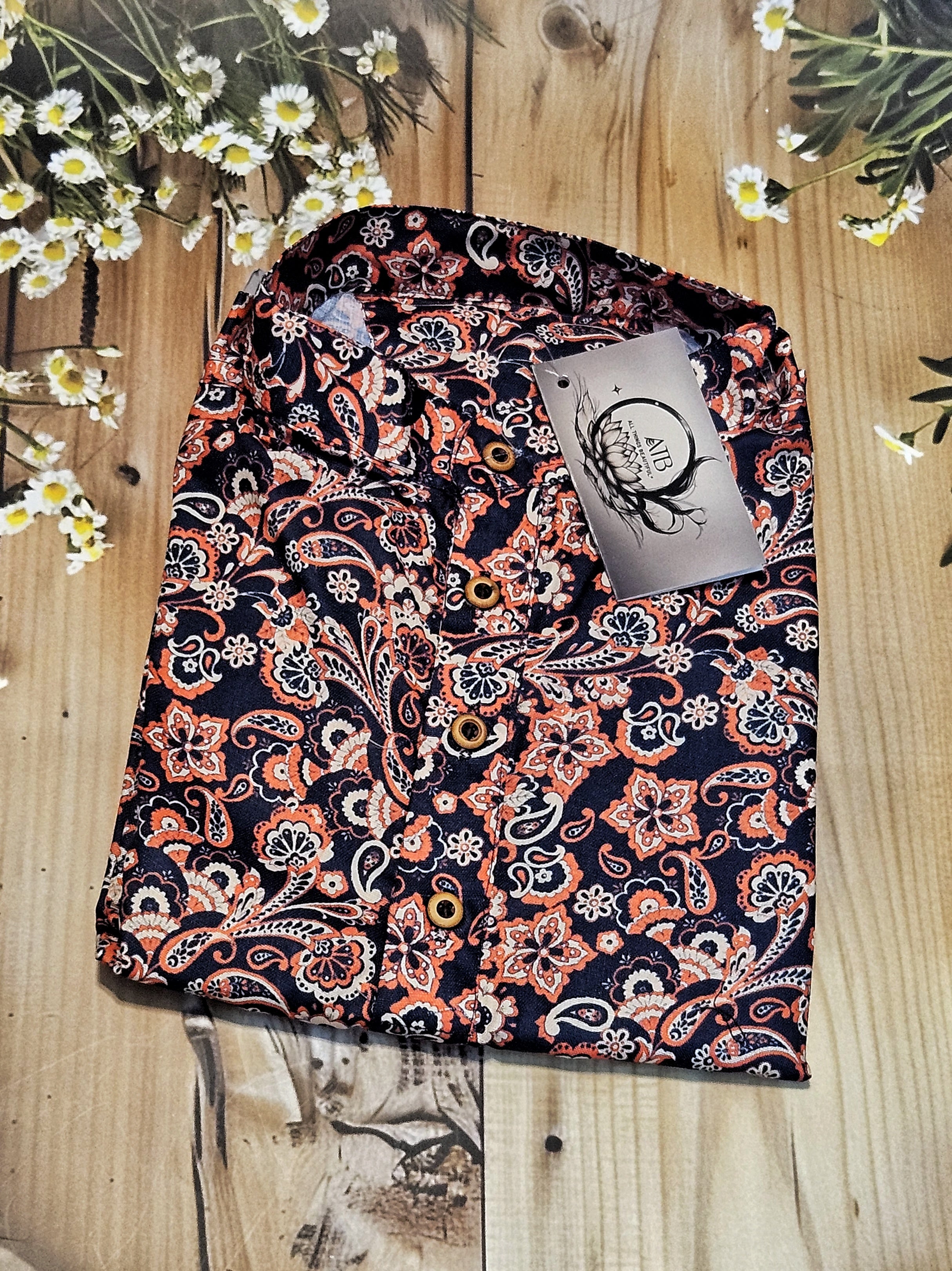 Men's Short kurta - Jaipur Print - Full sleeves - ATB