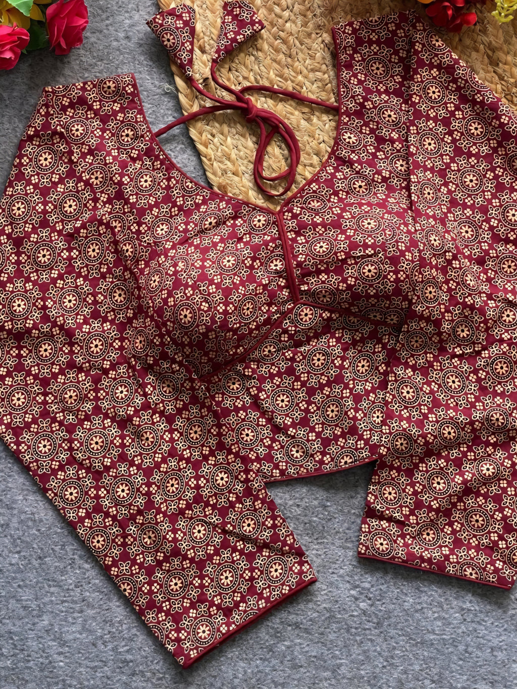 Readymade blouse - Ajrakh print