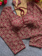 Readymade blouse - Ajrakh print