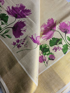 Kerala Kasavu - Tissue Spray Painted Saree - ATB