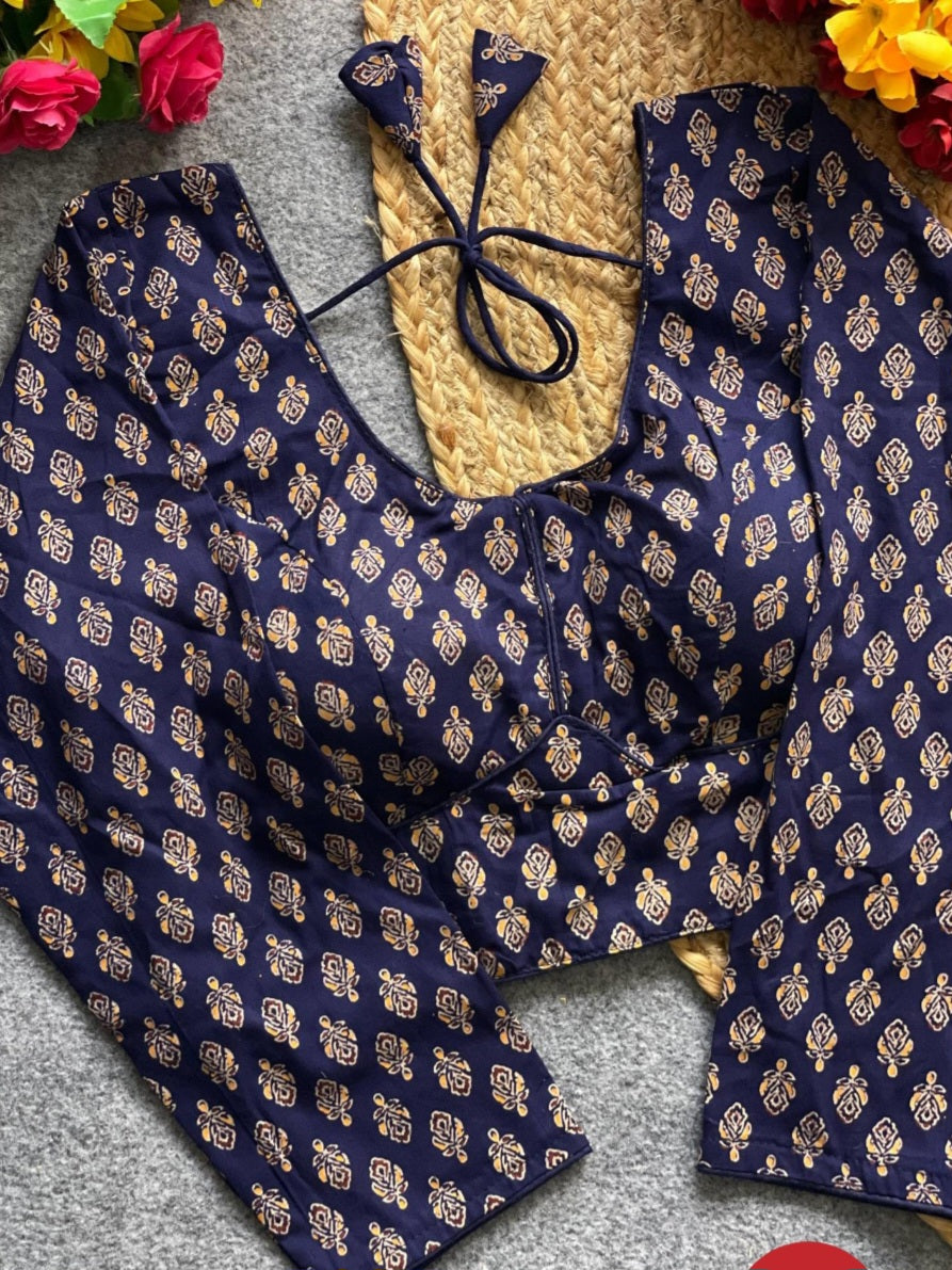 Readymade blouse - Ajrakh print
