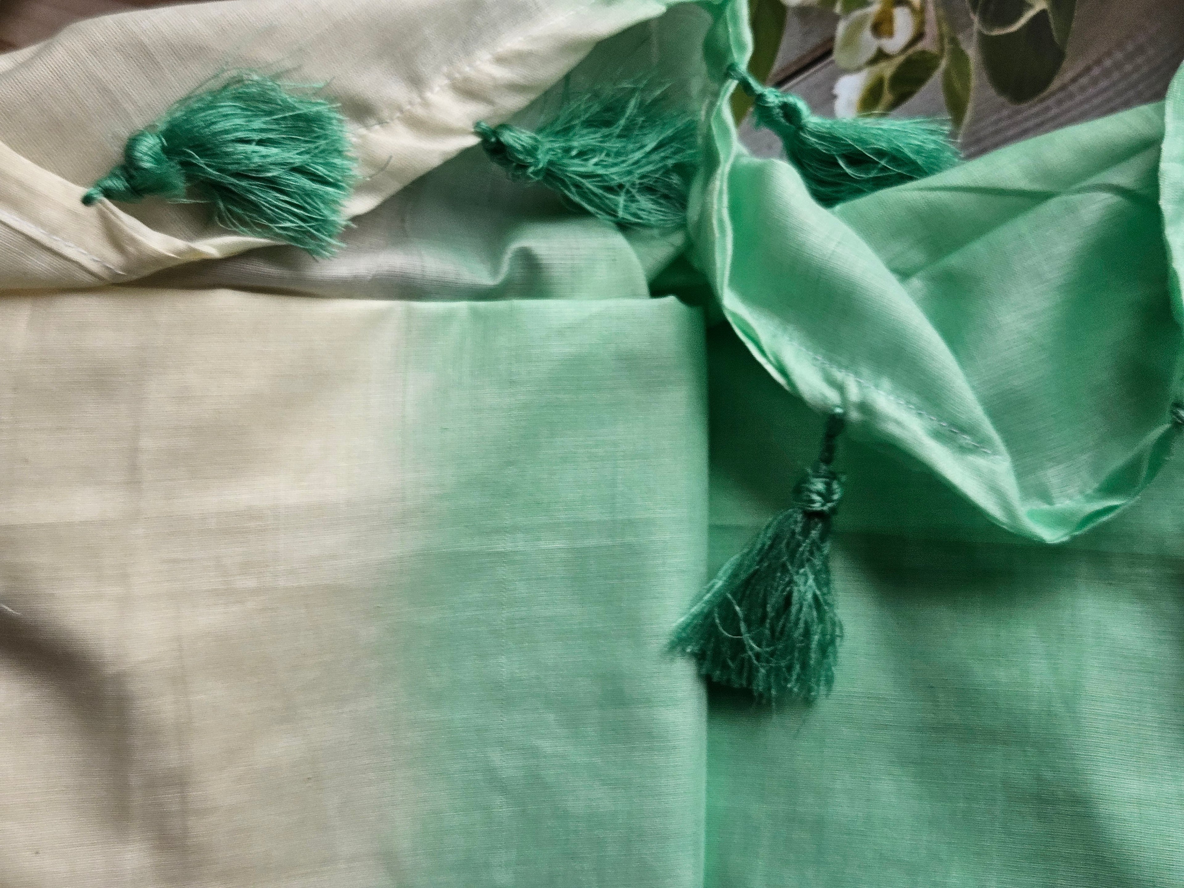 Kerala kasavu - Mul Cotton - Half dyed saree - ATB