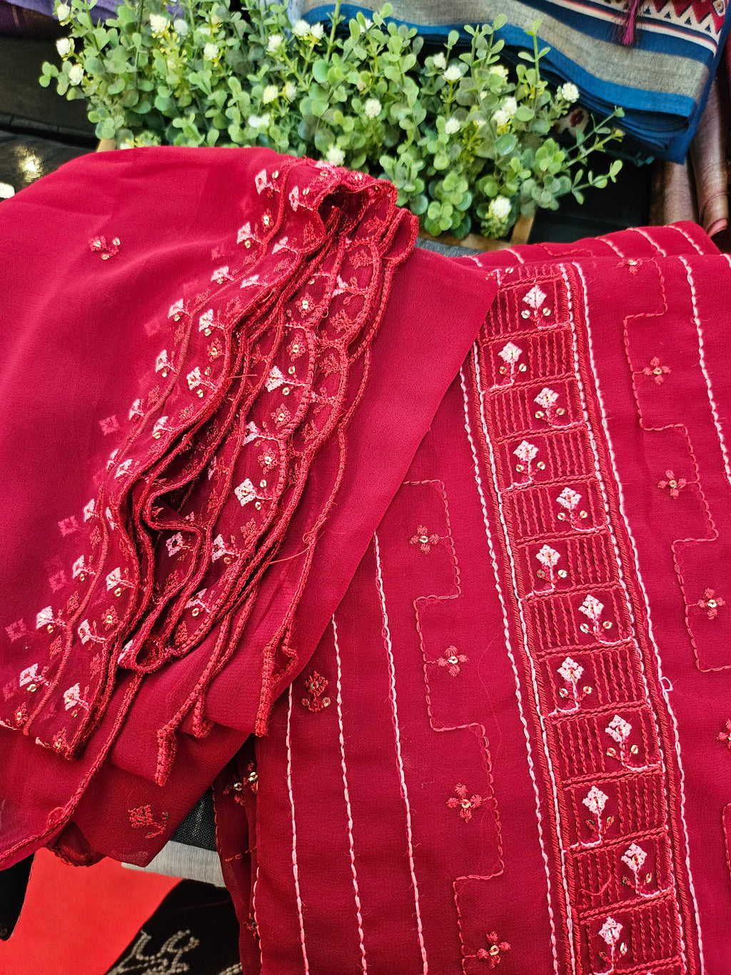 Georgette Embroidered Unstitched material