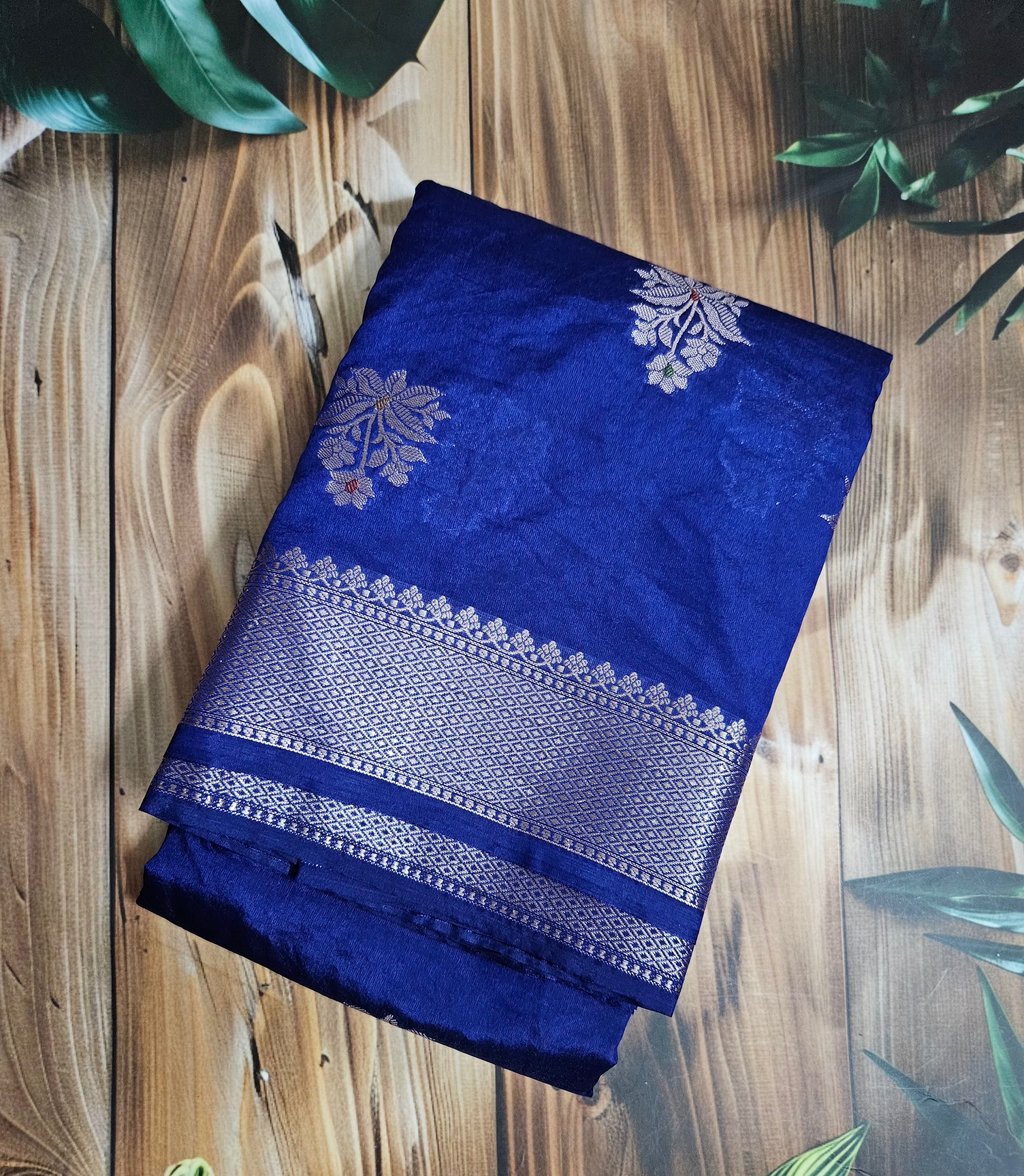 Royal Blue- Chiniya Silk Saree- ATB