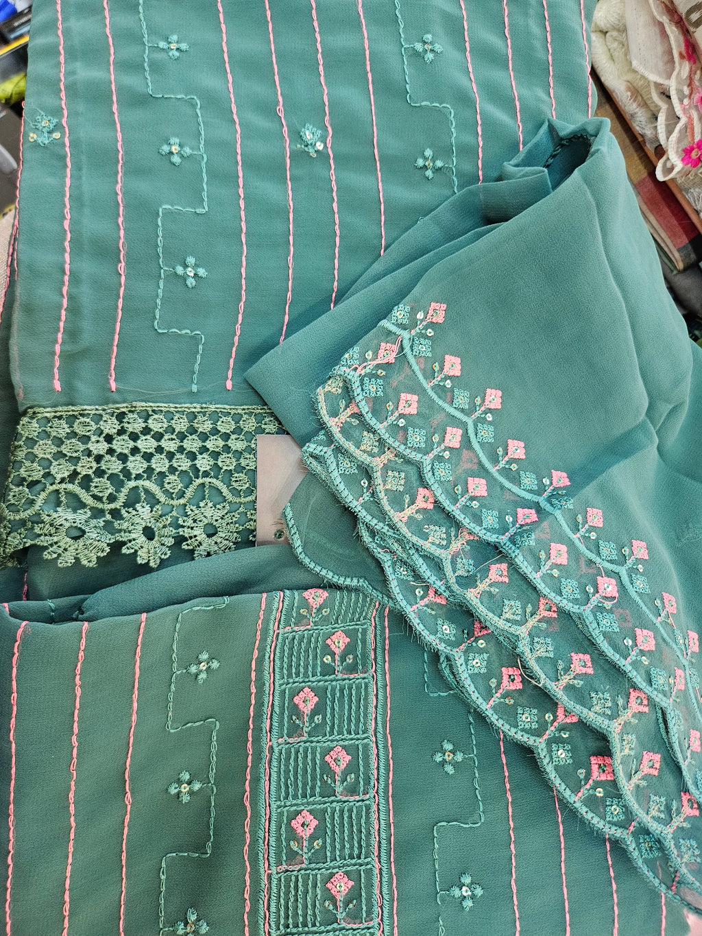 Georgette Embroidered Unstitched material