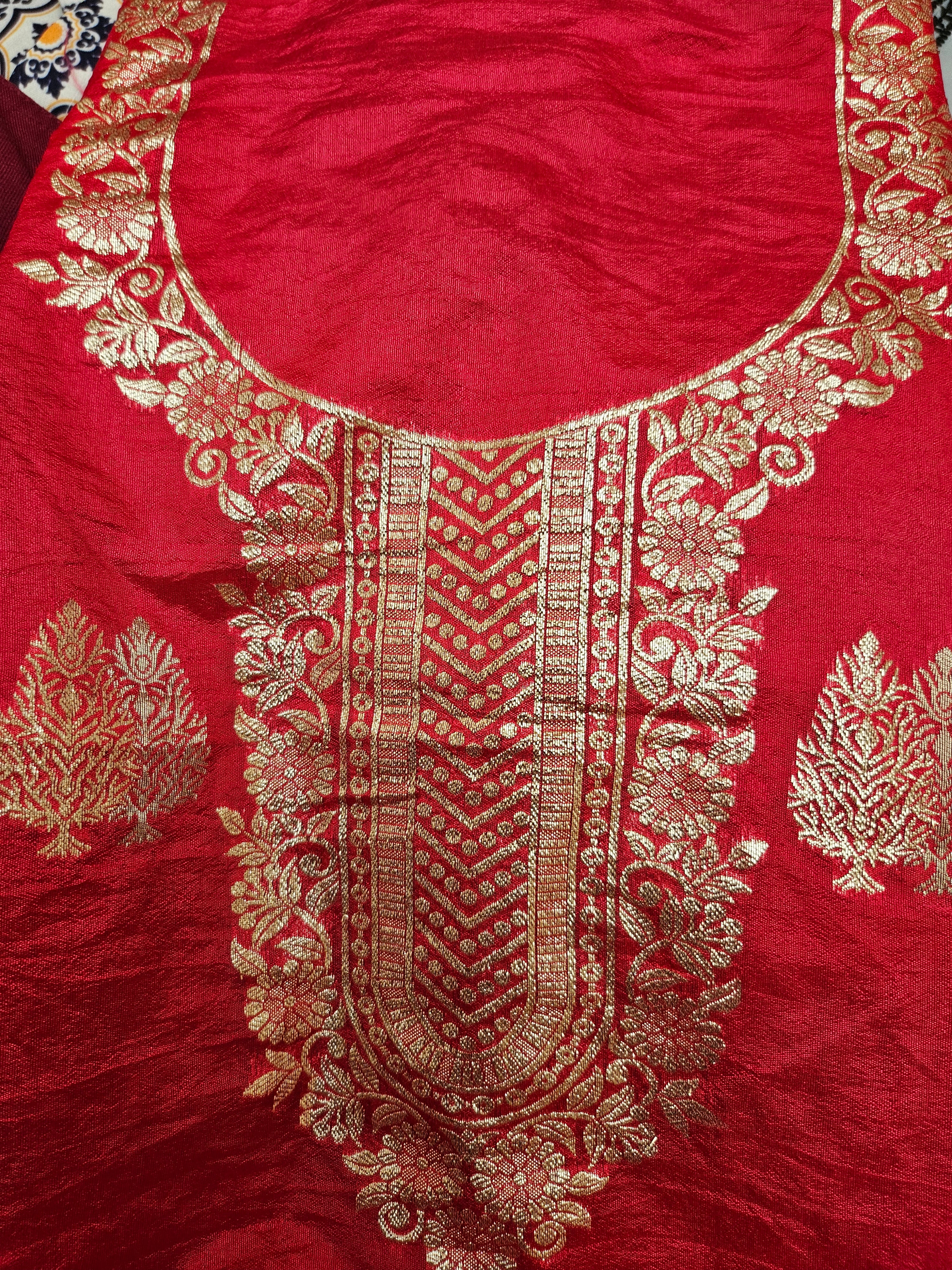 Banarasi Unstitched material - dual shade weaving - ATB ✨️