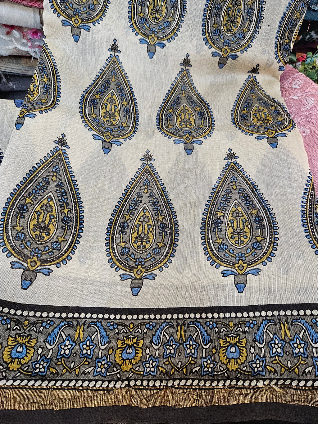 Chanderi cotton with Jaipur Handblock prints