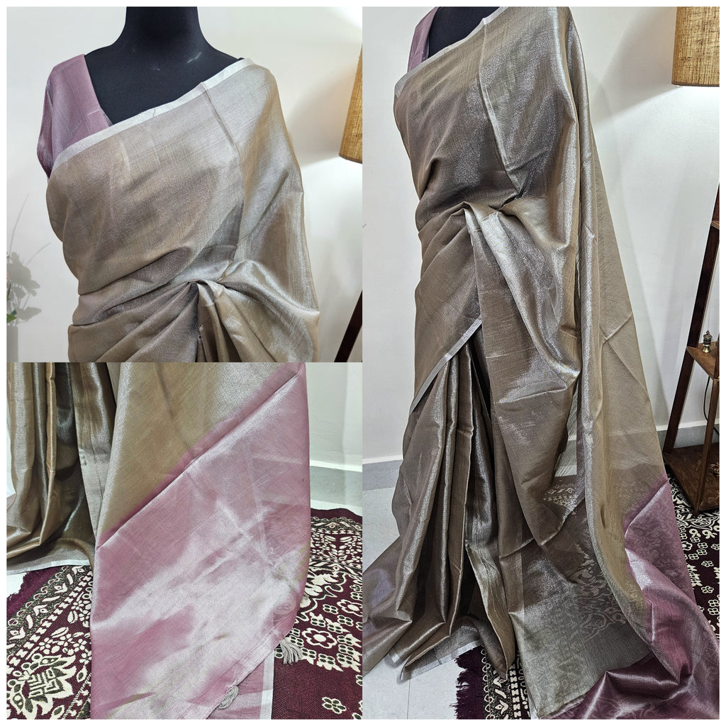 Metallic shade shimmer - Tissue Saree - ATB ✨️